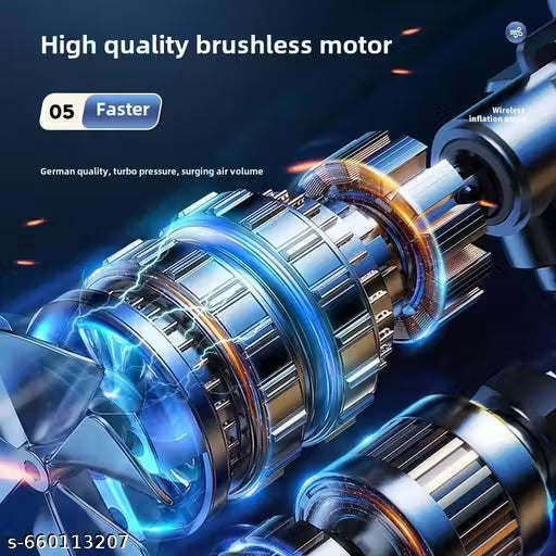 High-quality brushless motor with blue and orange highlights on a dark background